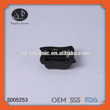 black snack bowl,ceramic pasta bowl,LFGB,FDA,CIQ,CE / EU,SGS,EEC Certification and Porcelain Ceramic Type black square dish